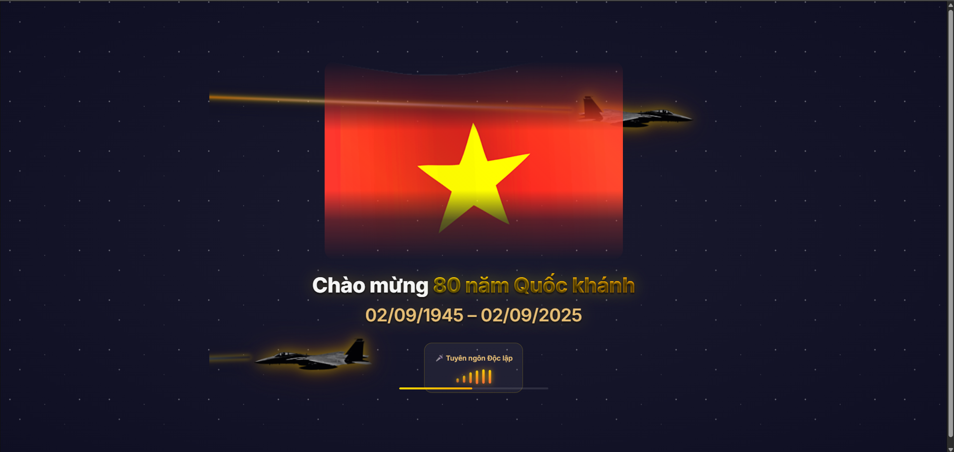Cách chèn hiệu ứng chào mừng 2/9 vào website