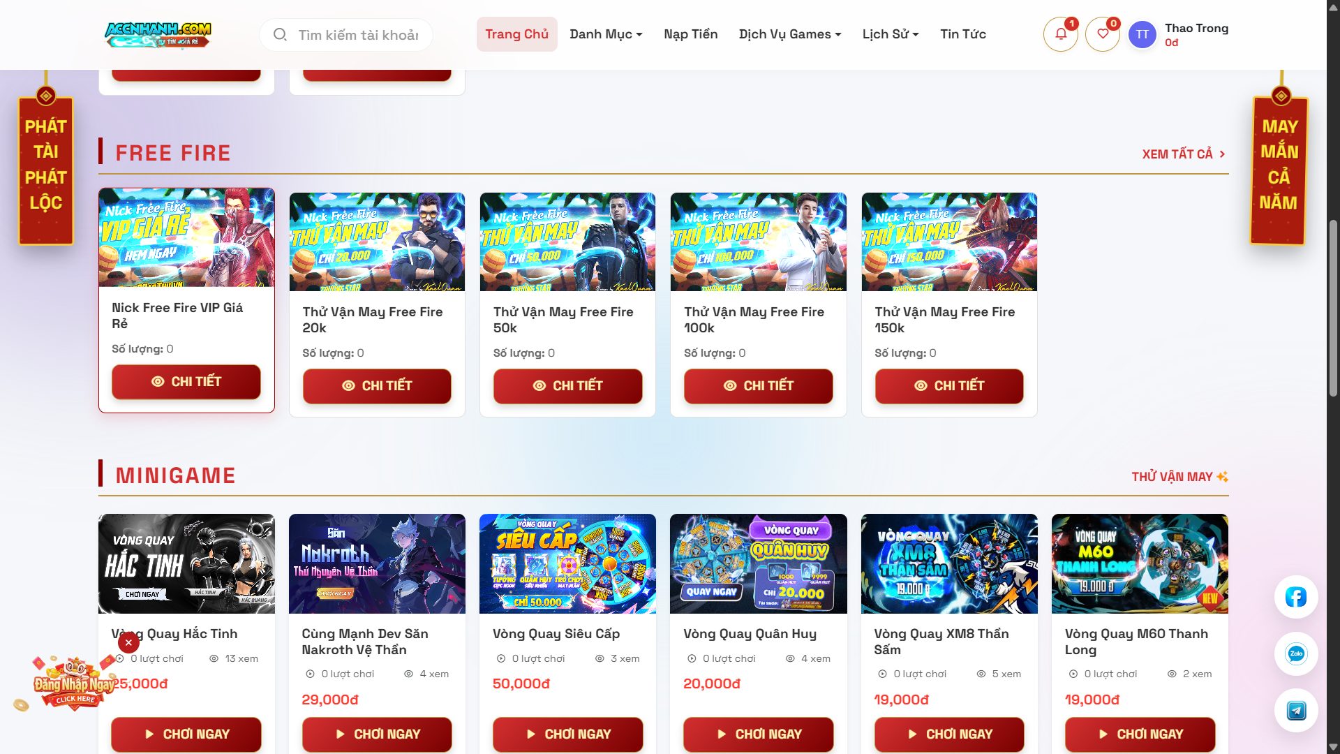 [SHOPNICK] Thiết kế website bán tài khoản, dịch vụ đa game